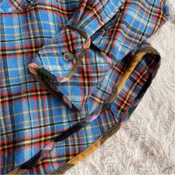 Urban Outfitters Women’s Oversized BDG Karl Cropped Plaid Flannel Shirt Top XS - Picture 9 of 16